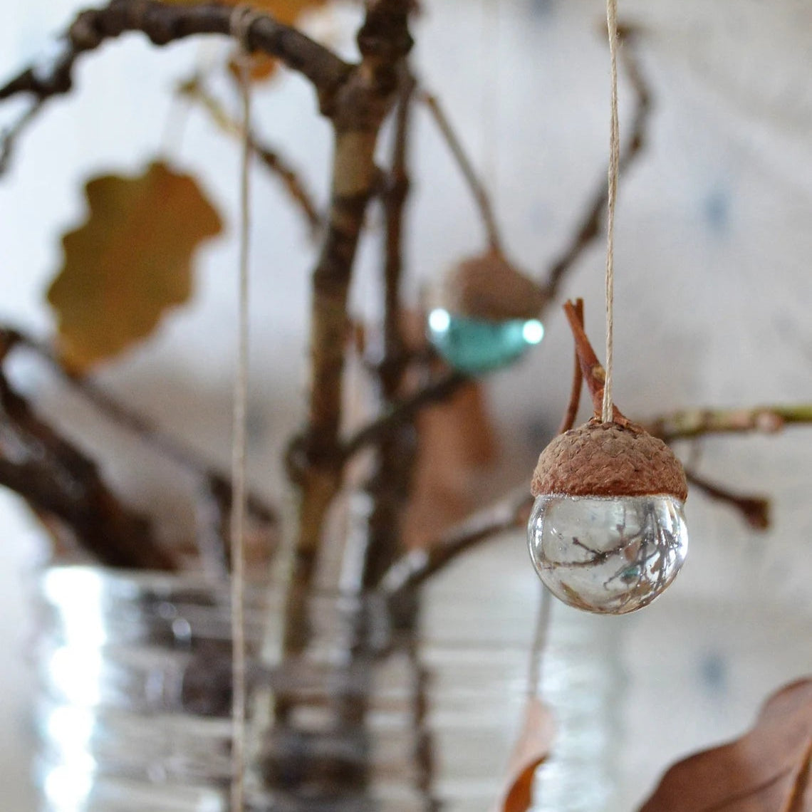 Acorn Pendant with Glass Sphere