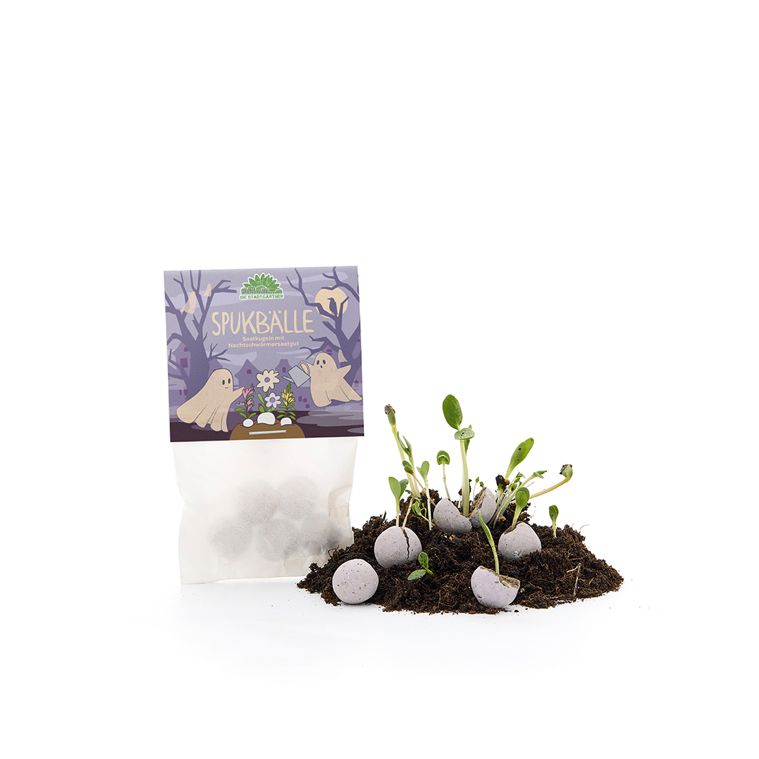 5 flower marbles in a bag "Spooky Balls"