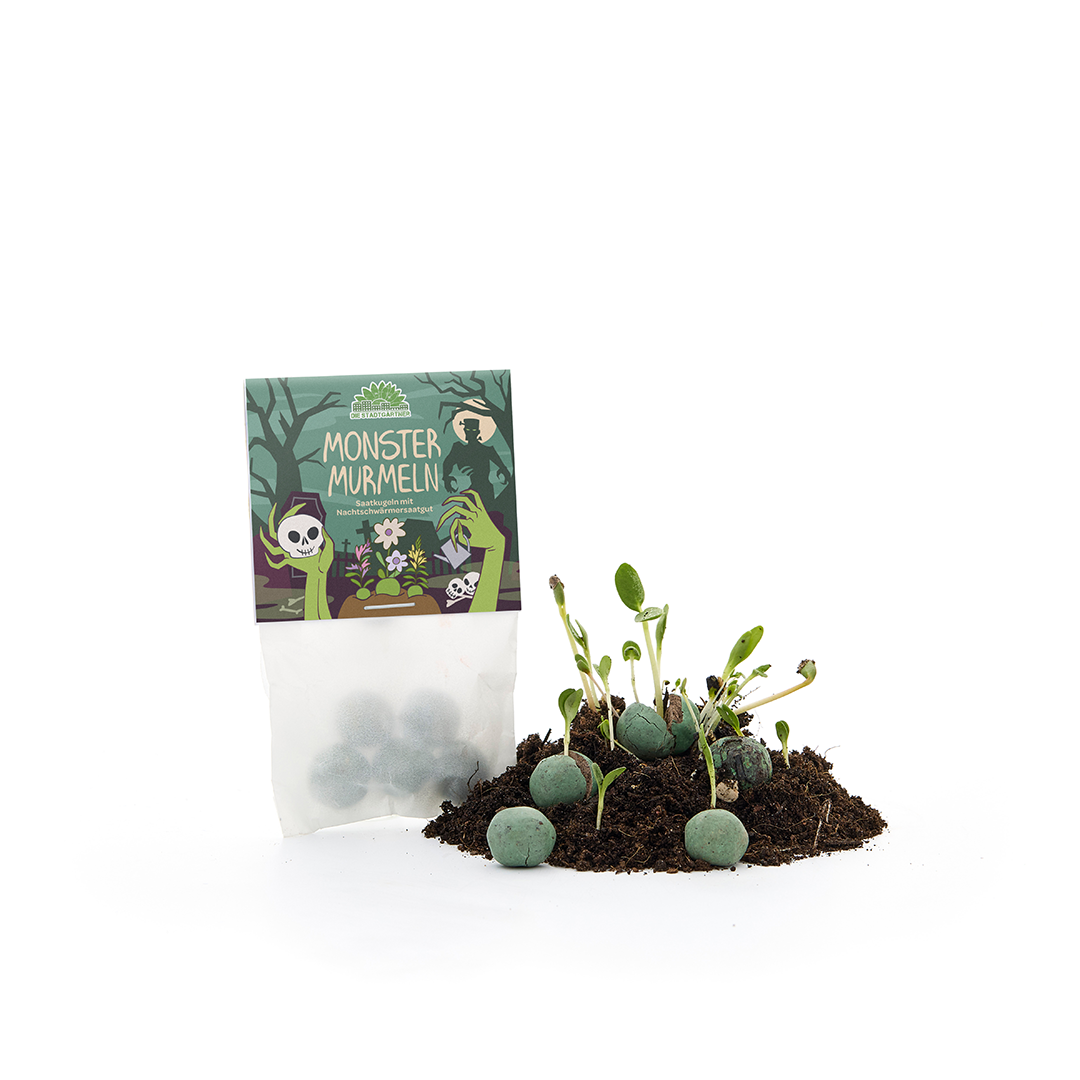 5 flower marbles in a bag "Monster Marbles"
