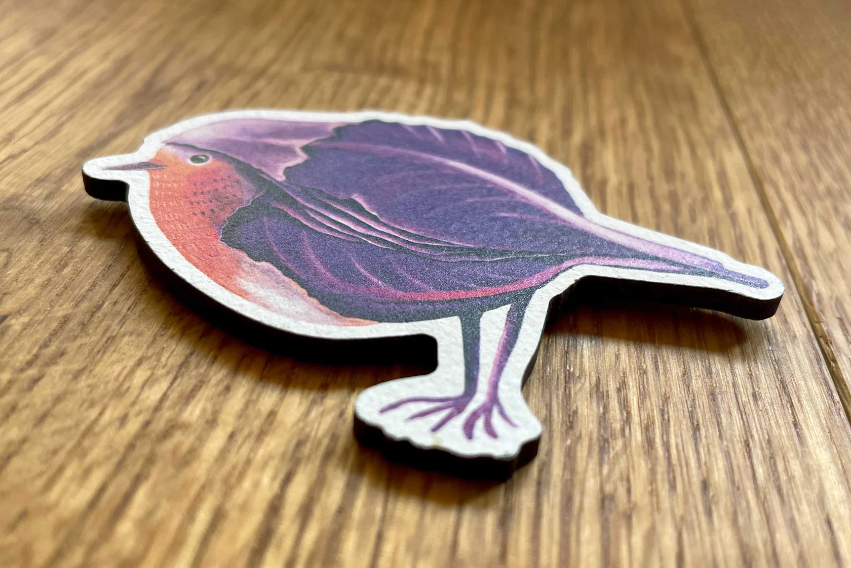 Wood Magnet Vegetable Birds – Red Cabbage Robin