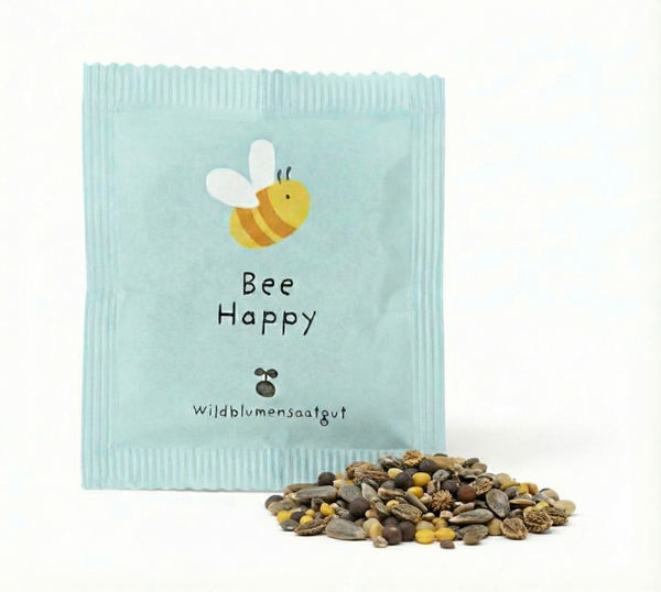 Loose flower seeds in industrial envelope