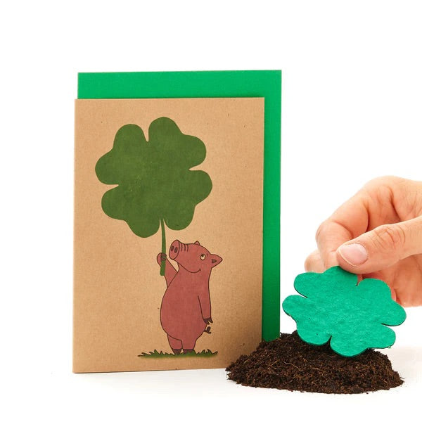 Fold card with individual shape made of seed paper / seed paper