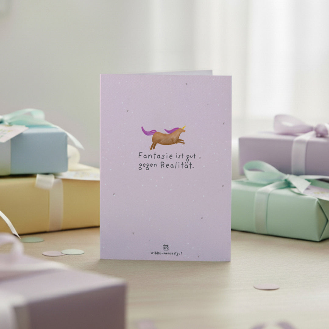 Greeting card - Imagination is good against reality