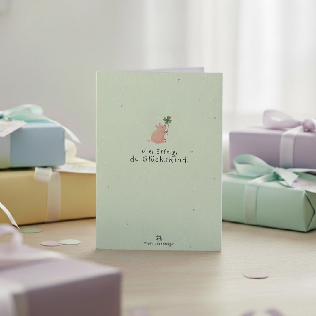 Greeting card - Good luck, you lucky child!