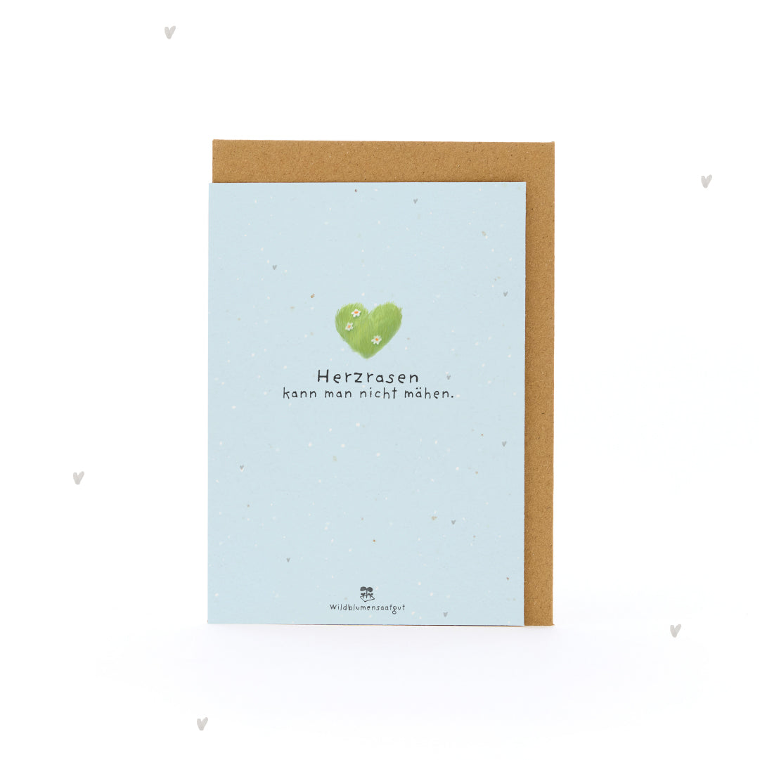 Greeting card - You can't mow a racing heart