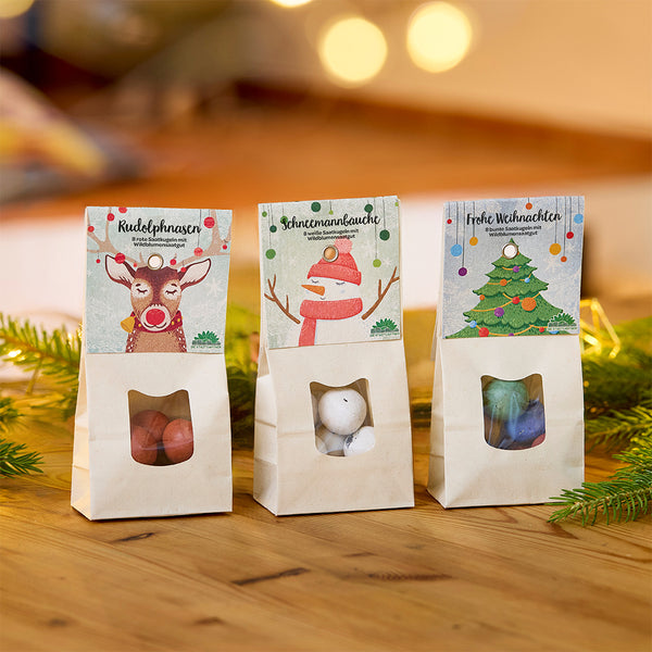 Christmas seed balls in a set of 3