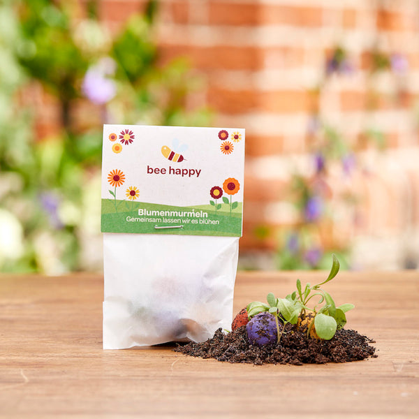 5 Flower Marbles in glassine bag