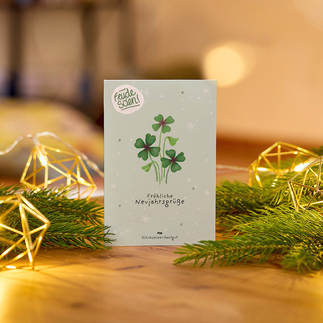 Lucky clover seeds "Your New Year's greeting"