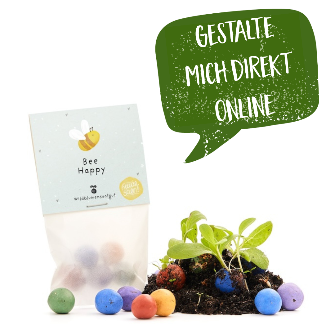 Flower marbles in a glassine bag