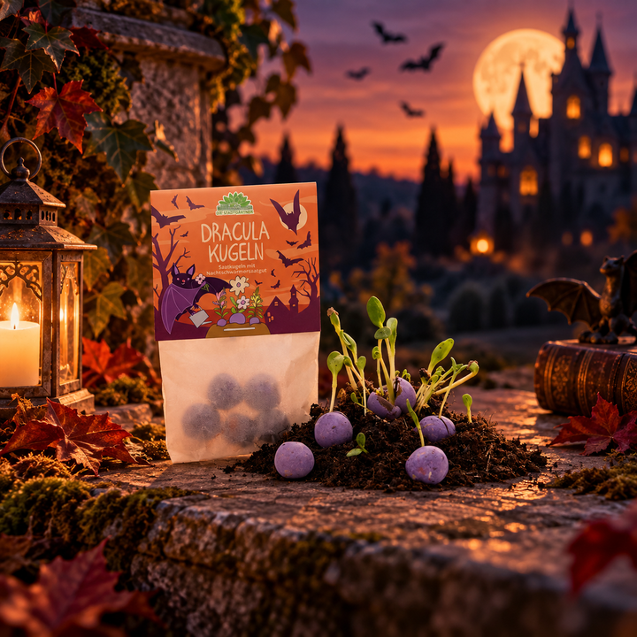 5 flower marbles in a bag "Dracula Balls"