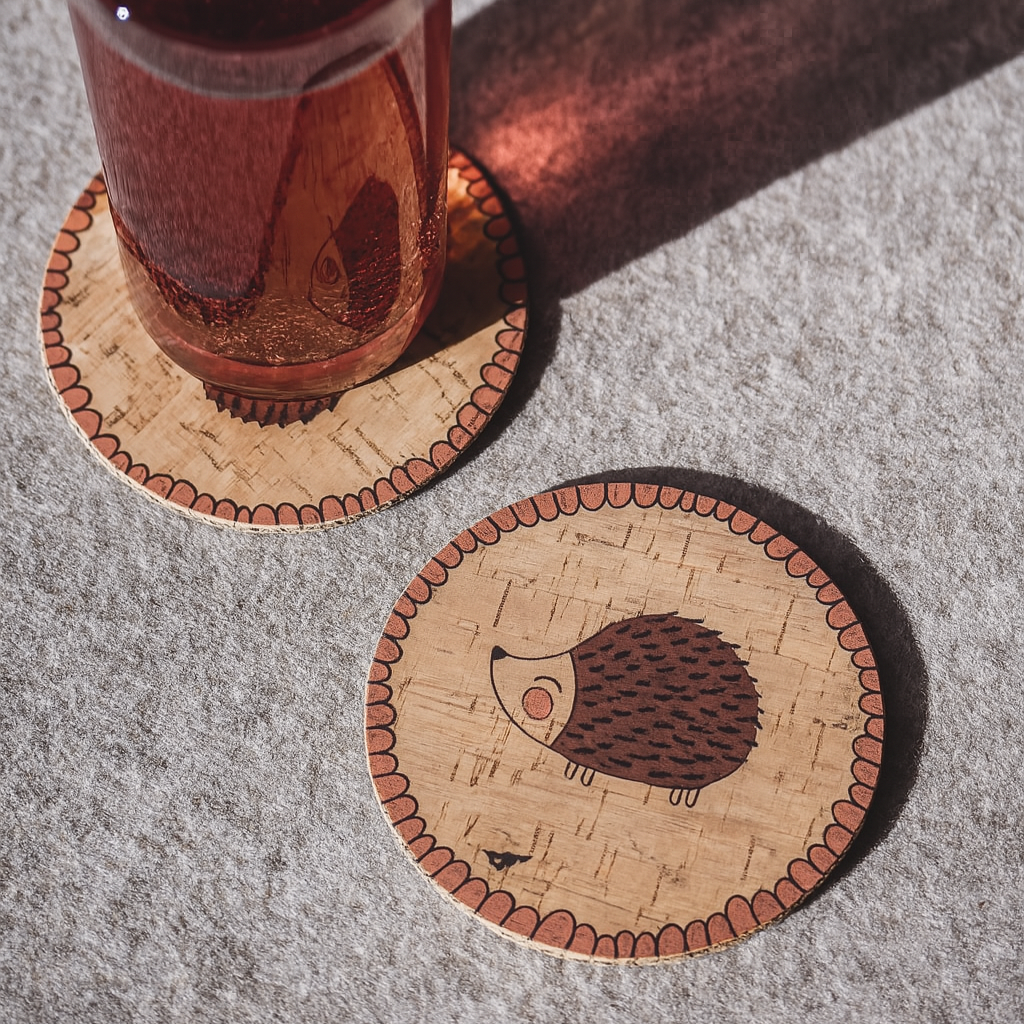 Glass Coaster Made of Cork